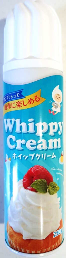 業務スーパー スプレーホイップクリーム パッケージ表