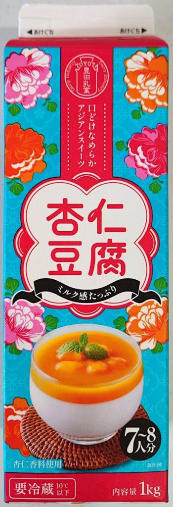 業務スーパー 牛乳パックスイーツ 杏仁豆腐 パッケージ表・裏（ほぼ共通）