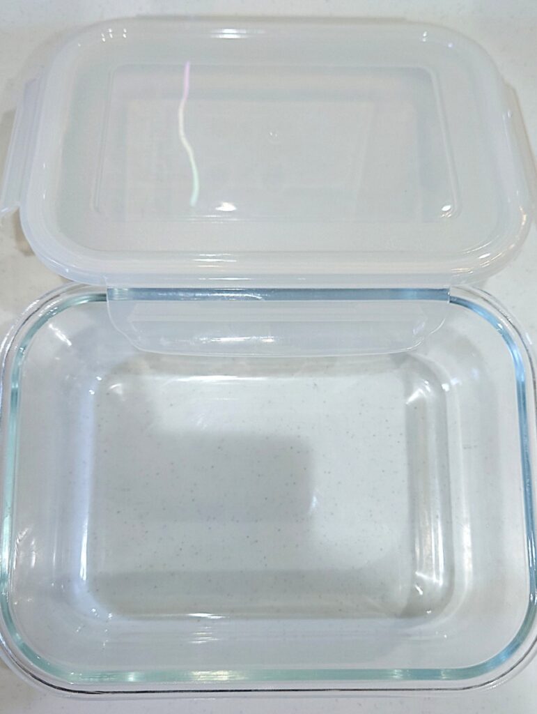業務スーパー 牛乳パックスイーツ 杏仁豆腐 実食 ガラス製タッパー