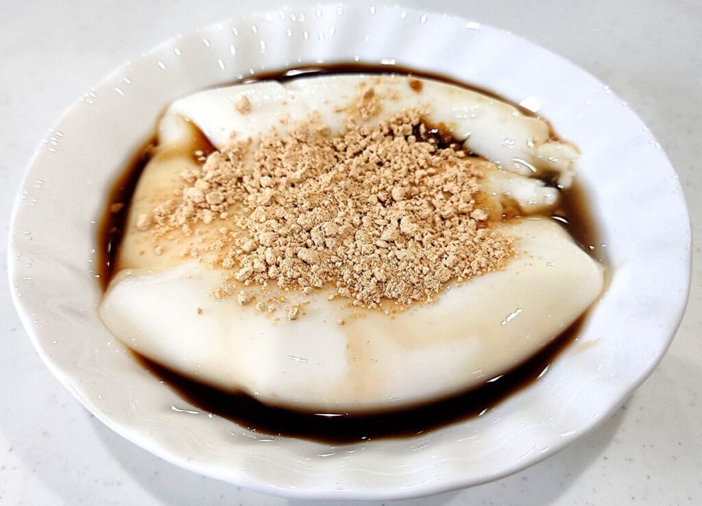 業務スーパー 豆乳花 トールーファ 実食：黒みつ+きな粉で食べる