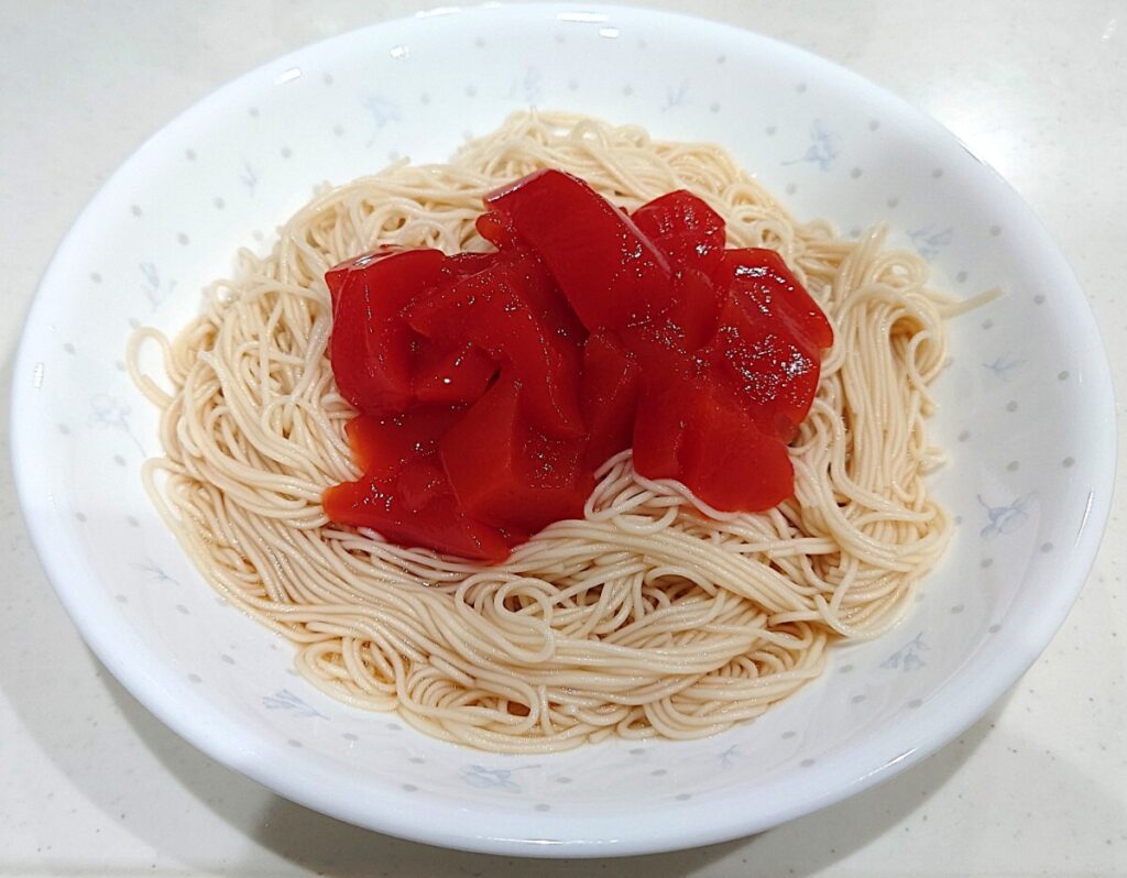 業務スーパー 牛乳パックスイーツ 完熟トマトゼリー 実食 トマトそうめん