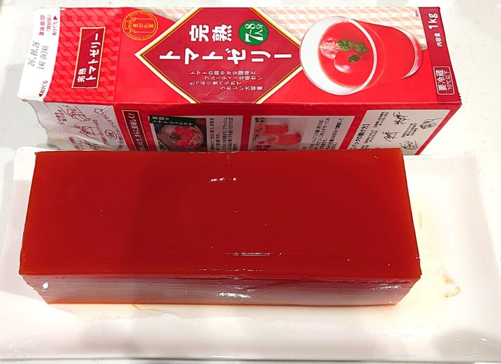 業務スーパー 牛乳パックスイーツ完熟トマトゼリー 大きさイメージ