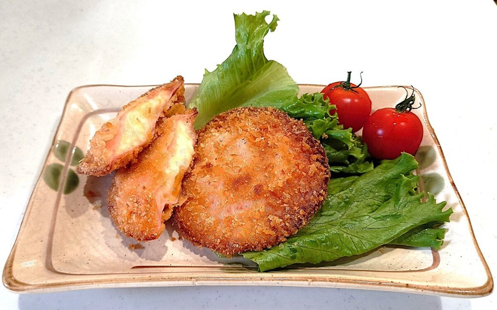 業務スーパー ポテトサラダ ポテト&チーズのハムはさみ揚げ